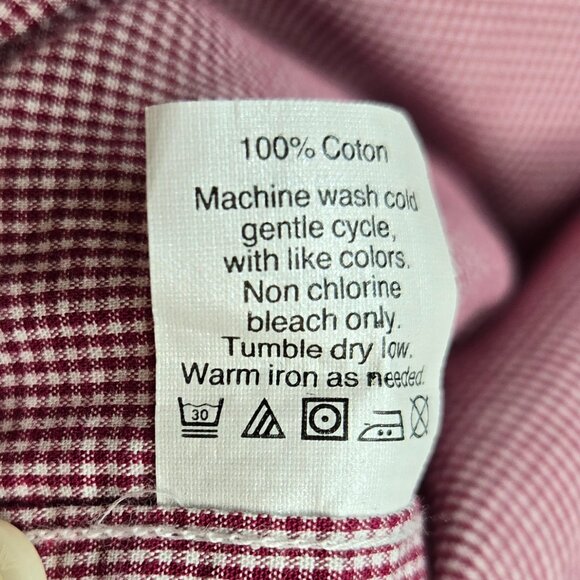 J. Crew Micro Check Plaid Button Down Shirt Red White Preppy Office XL - Picture 4 of 6